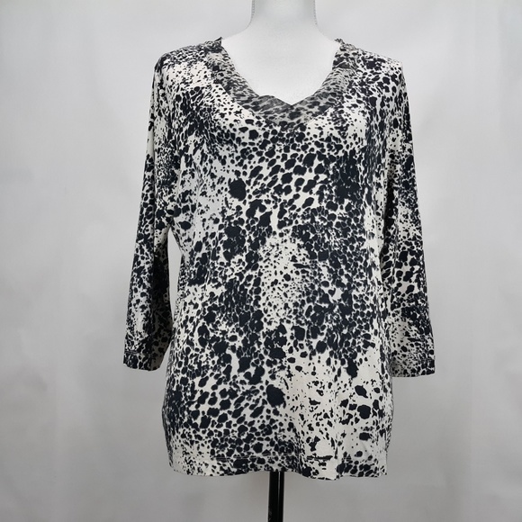 Chico's Leopard Animal Print Stretch Blouse Top - Picture 4 of 5